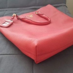 PRADA BN1713 BAULETTO VITELLO DAINO ROSSO